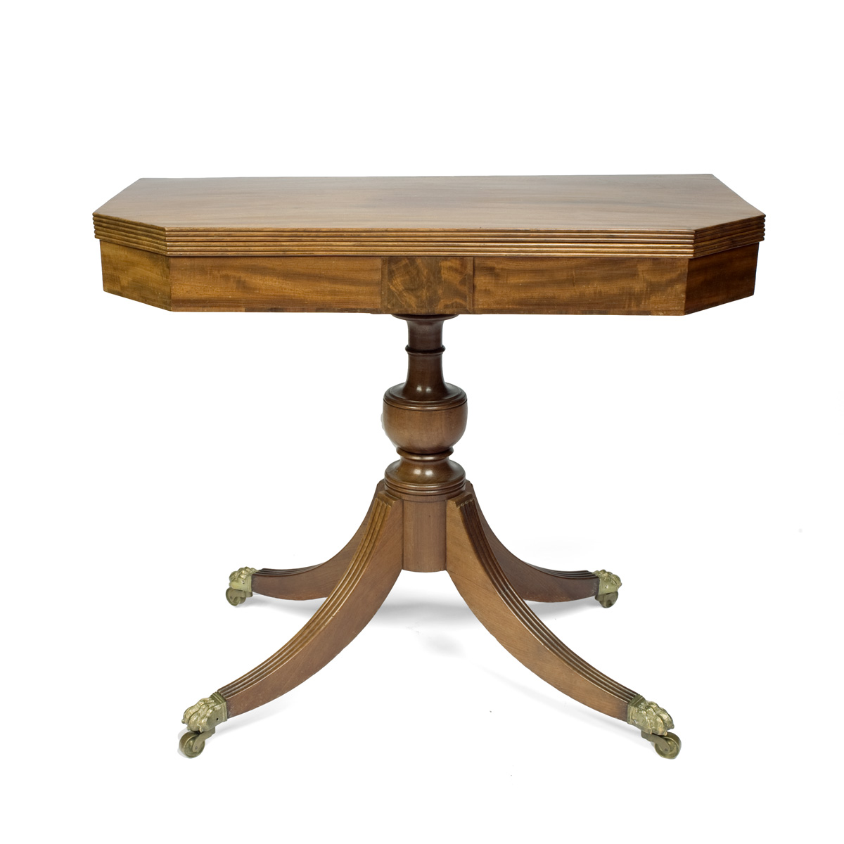 Appraisal: CLASSICAL MAHOGANY CARD TABLE WITH CANTED CORNERS POSSIBLY NEW YORK