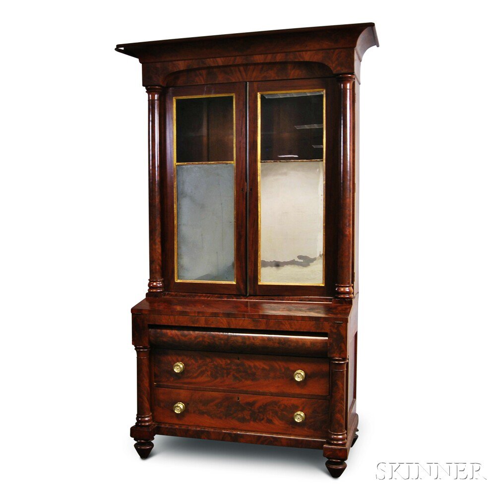 Appraisal: Classical Mahogany and Mahogany Veneer Desk Bookcase Boston Massachusetts second