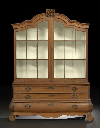 Appraisal: Dutch Pine Bookcase late th century the molded and domed