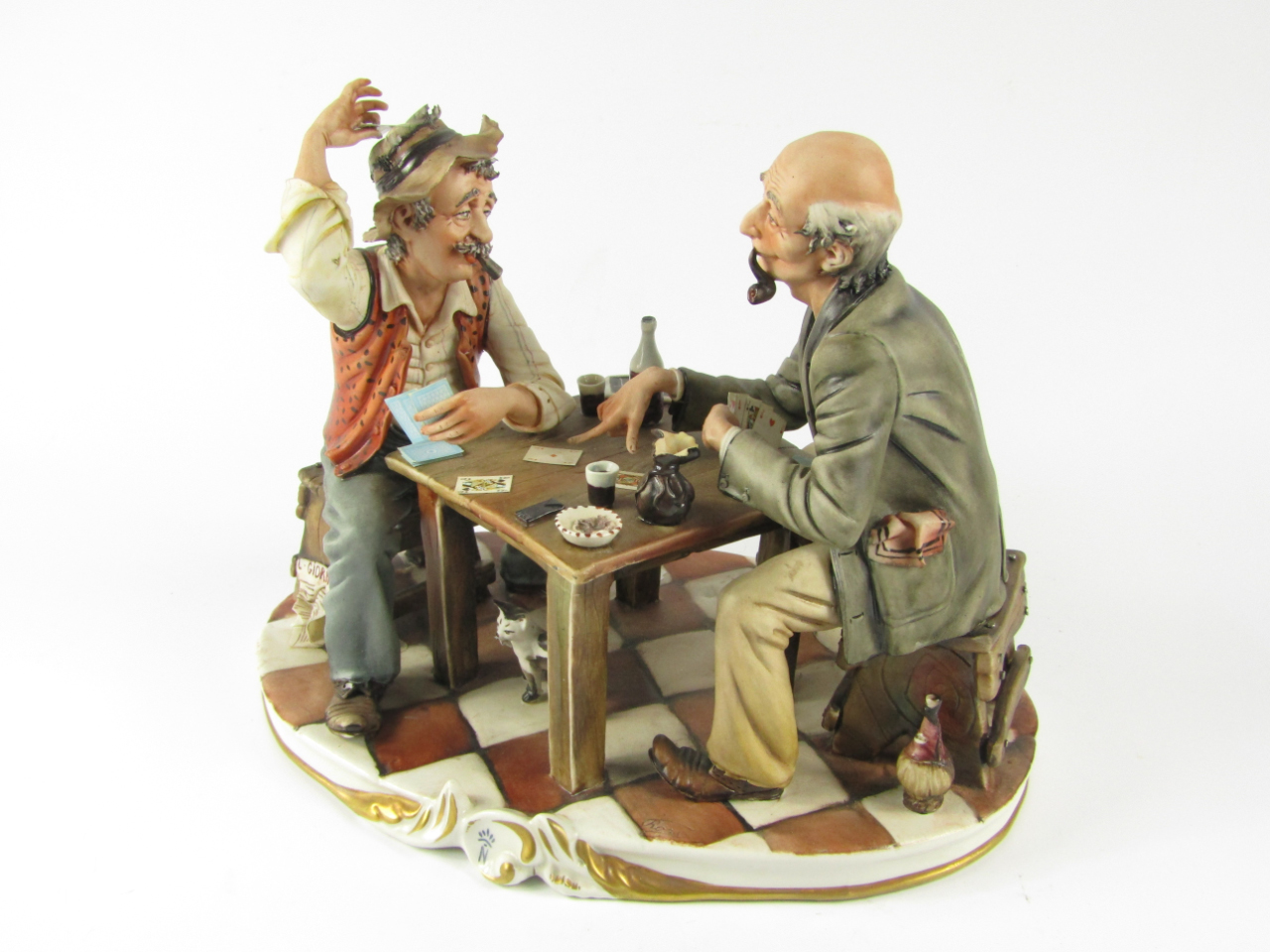 Appraisal: A Capodimonte Porcelain figure group of two card players by