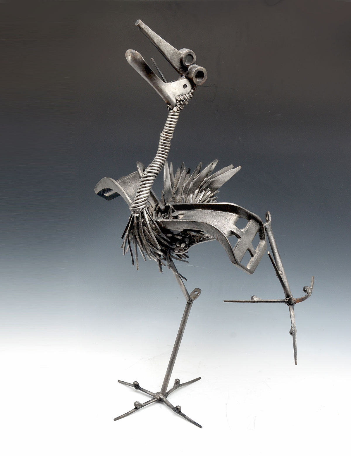 Appraisal: WELDED METAL SCULPTURE OF A BIRD PAUL EPPLING Constructed of