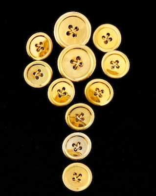 Appraisal: A Set of Eleven k Gold Jacket Buttons k yellow