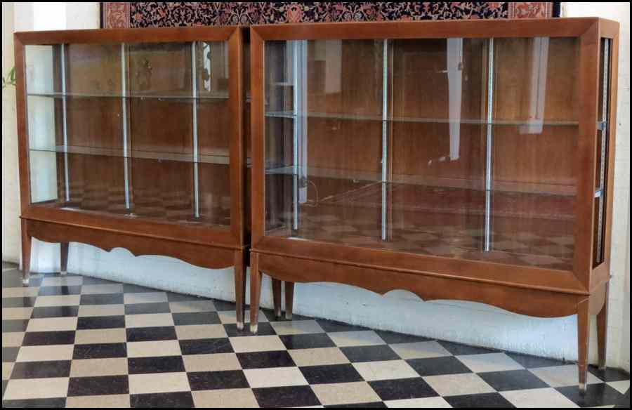 Appraisal: PAIR OF DISPLAY CASES H '' W '' D ''