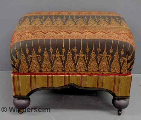 Appraisal: Turkish style stool with black ball feet by Baker Furniture