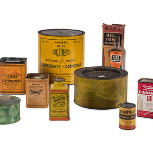 Appraisal: Nine Advertising Tins for Horse and Human Needs Early th