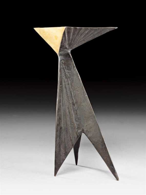 Appraisal: CHADWICK LYNN London - Stroud Gloucestershire Candlestick Bronze with black-brown