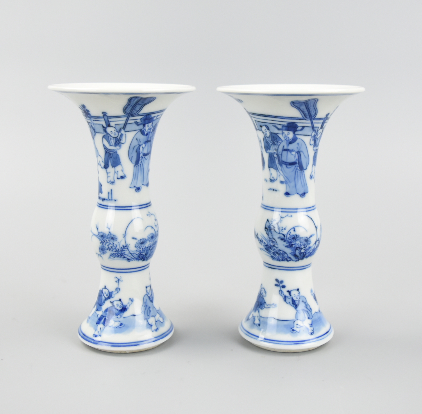 Appraisal: PAIR OF SMALL CHINESE BLUE WHITE GU VASE TH C