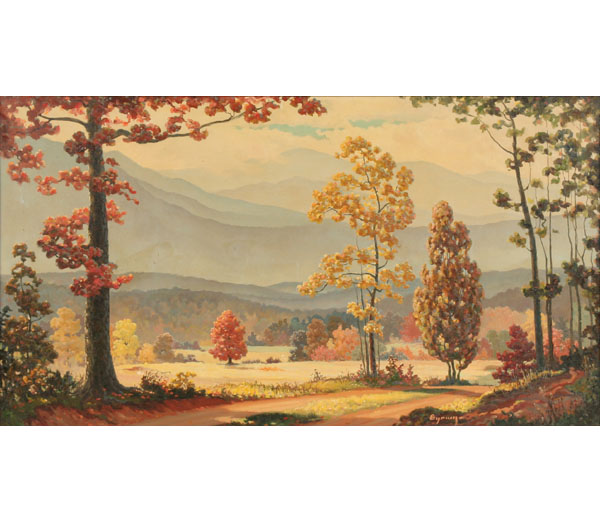 Appraisal: Ruthven Holmes Byrum American - warm autumn landscape oil on