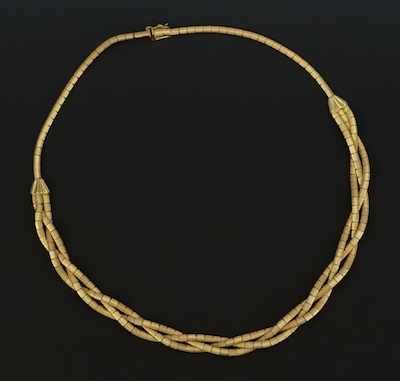 Appraisal: A Ladies' k Gold Braid Necklace k yellow gold necklace