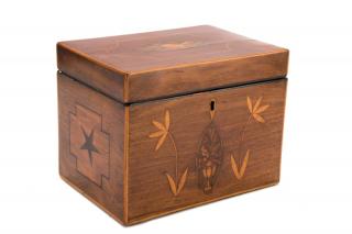 Appraisal: George III Marquetry Inlaid Tea Caddy C English early th