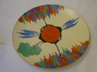 Appraisal: A CLARICE CLIFF BIZARRE WARE CHARGER of circular form painted