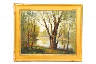 Appraisal: Wayne Beam Morrell Woodland Pond in Spring O B Wayne