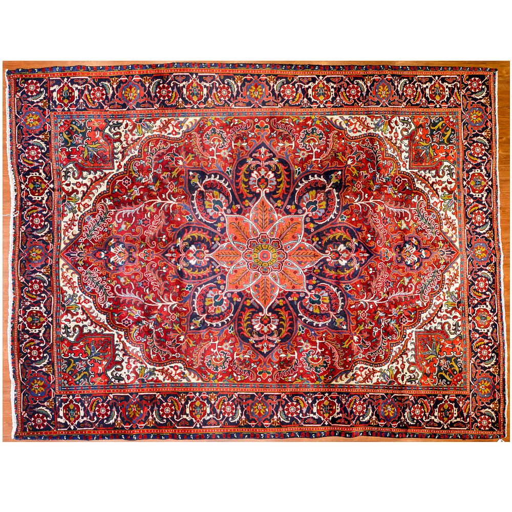 Appraisal: Heriz Carpet Persia x Fourth quarter- th century hand-knotted wool