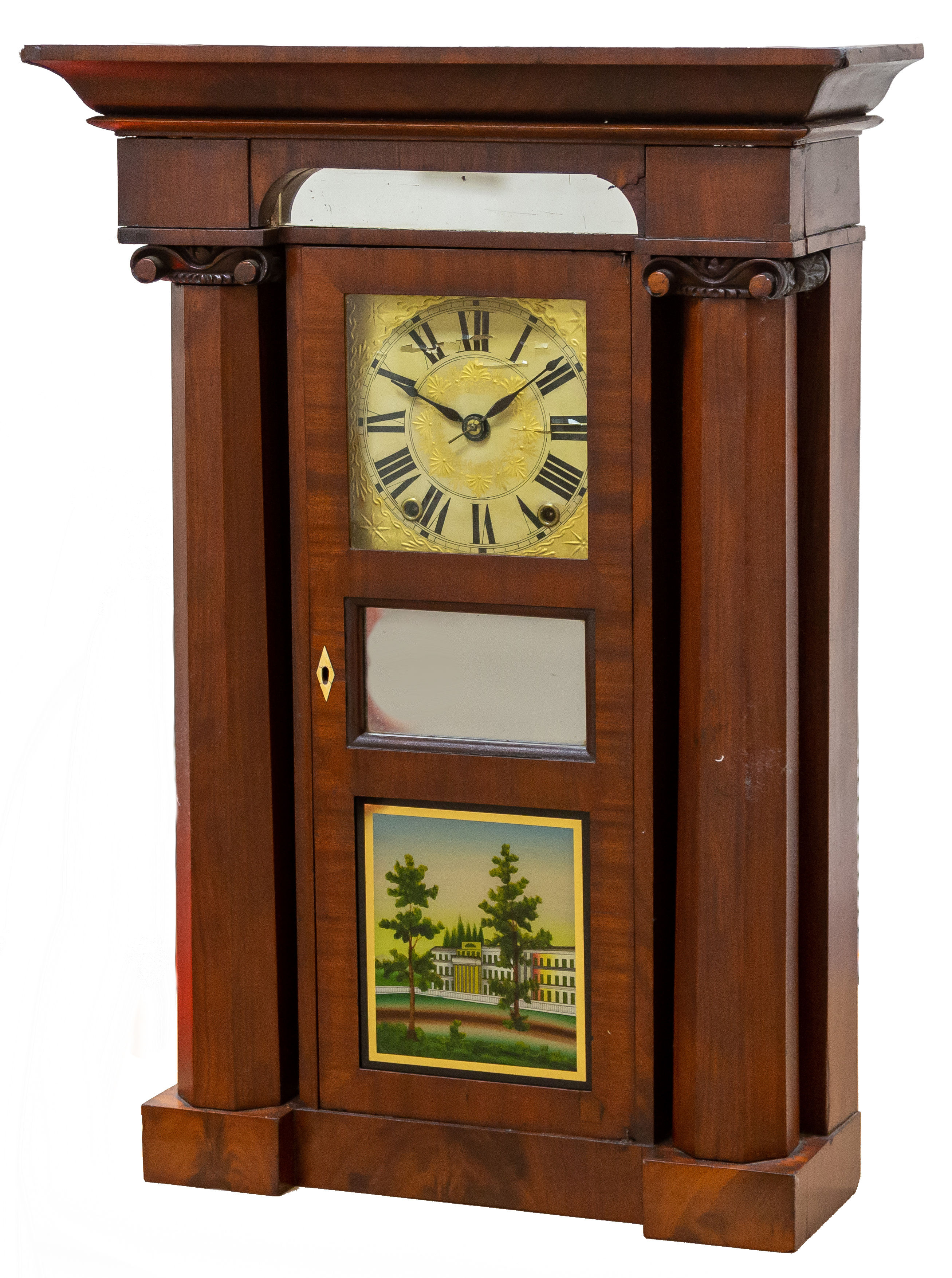 Appraisal: ORTON PRESTONS CO COLUMN CAPITALS SHELF CLOCK Mahogany case -Hour