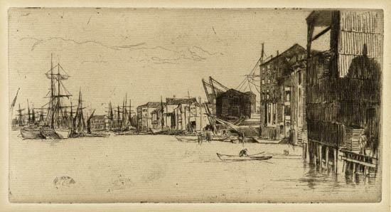 Appraisal: JAMES A M WHISTLER Free Trade Wharf Etching on cream