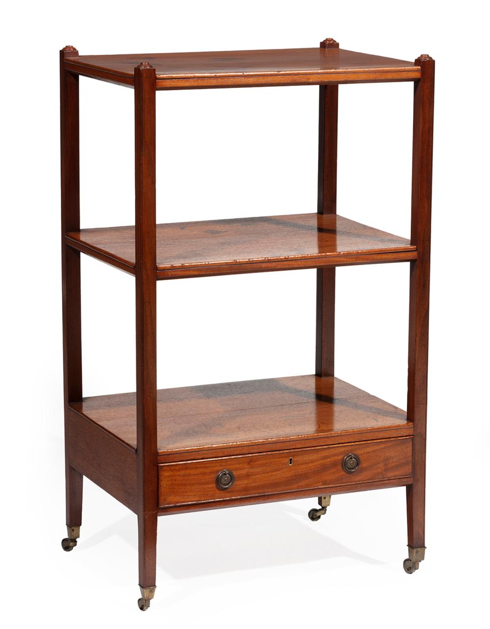 Appraisal: GEORGE III MAHOGANY THREE TIER TROLLEYGeorge III Mahogany Three Tier