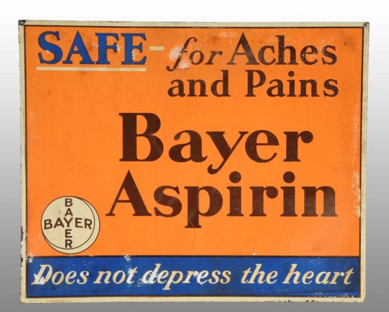 Appraisal: Tin Bayer Aspirin Sign Description s to s Some medium