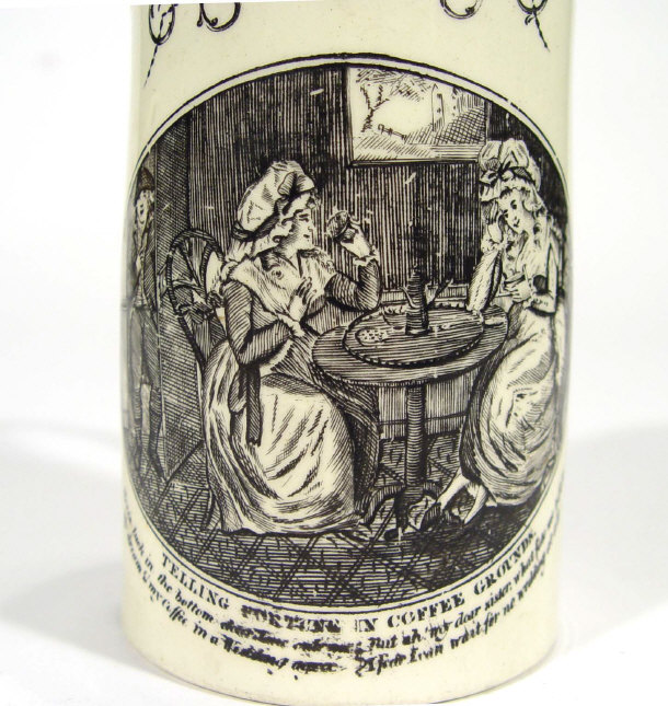 Appraisal: Early th Century creamware tankard transfer printed with 'Telling Fortunes