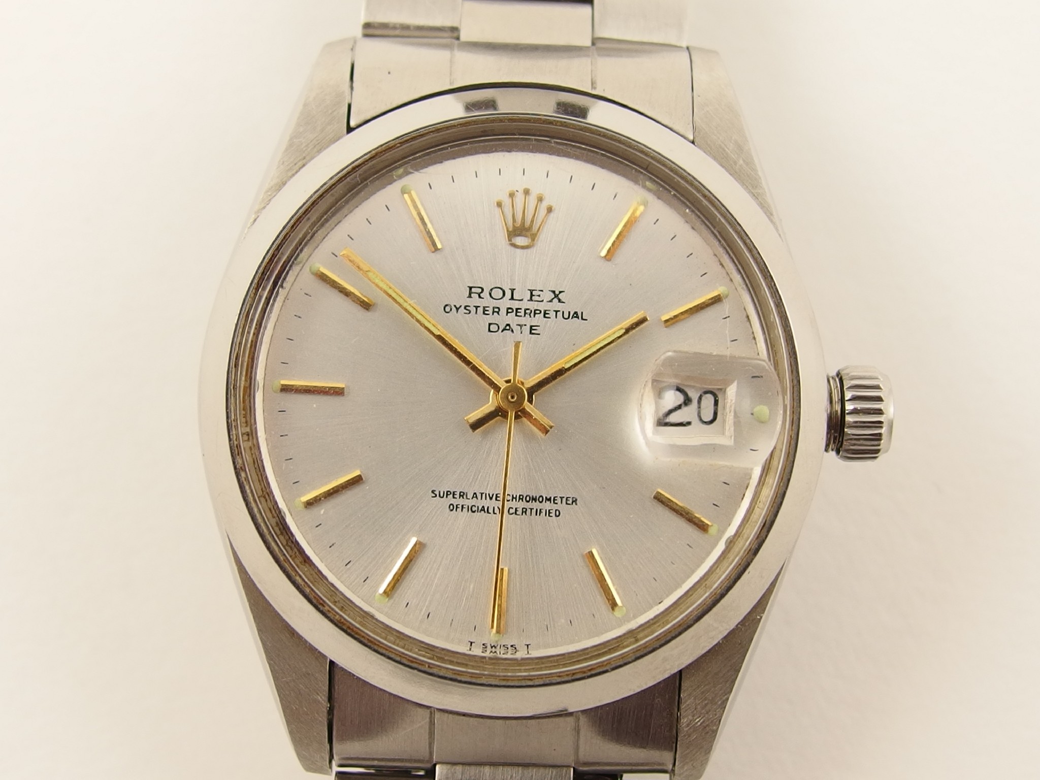 Appraisal: A stainless steel gents watchthe dial marked Rolex Oyster Perpetual