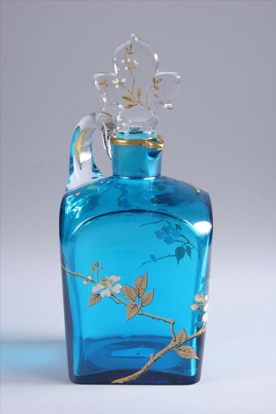 Appraisal: FRENCH ENAMELLED BLUE BOTTLE - in tall