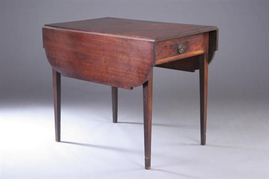 Appraisal: ENGLISH REGENCY PEMBROKE TABLE th century With rule-jointed notched-corner leaves