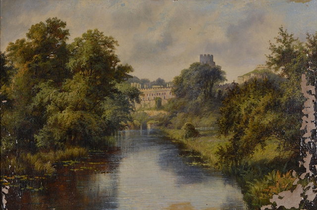 Appraisal: OCTAVIUS THOMAS CLARK - River landscape with Warwick Castle signed