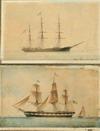 Appraisal: W CS - Lot of two watercolors - Gun Ship