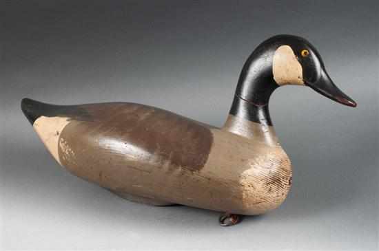 Appraisal: Carved and painted wood working Canada goose decoy R Madison