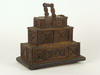 Appraisal: TRAMP ART BOX - Monumental triple tiered tramp art box