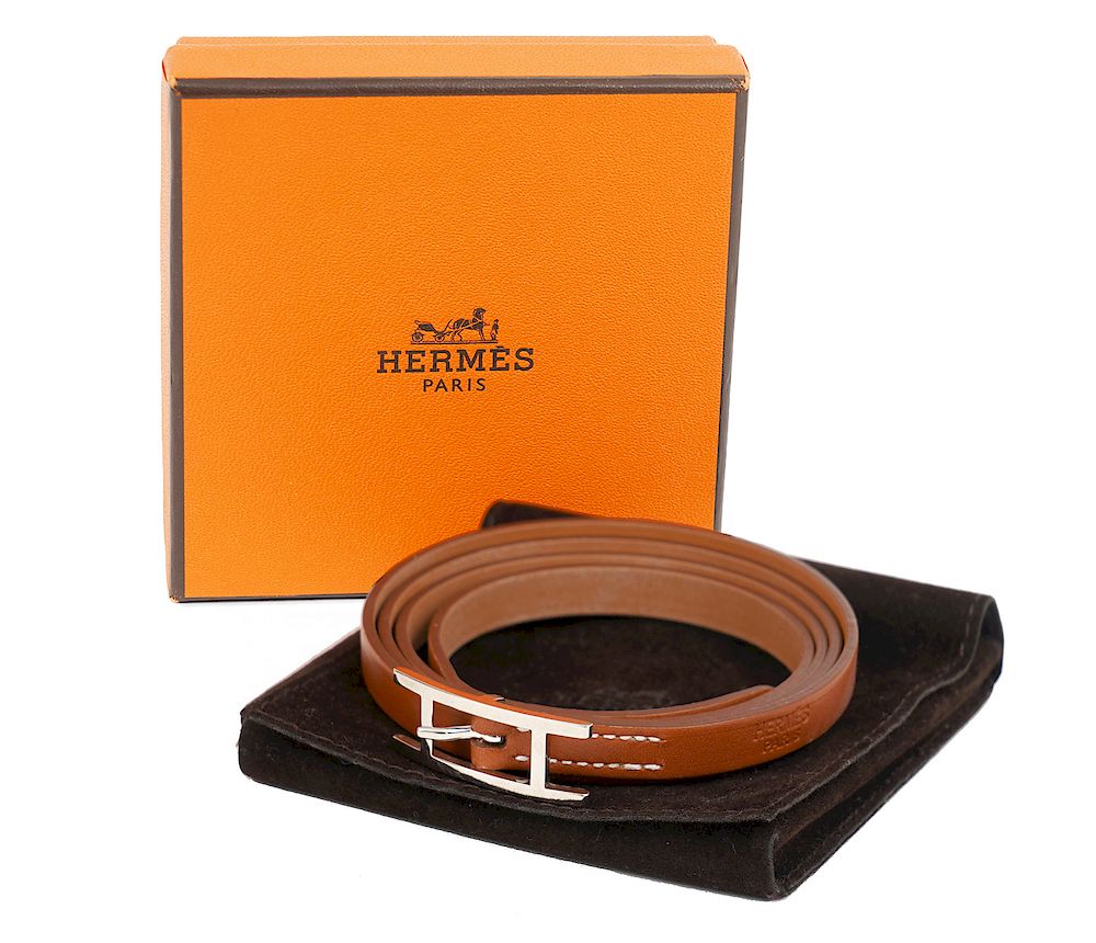 Appraisal: Herm s Brown Triple Tour Hapi Leather Bracelet Hapi GM