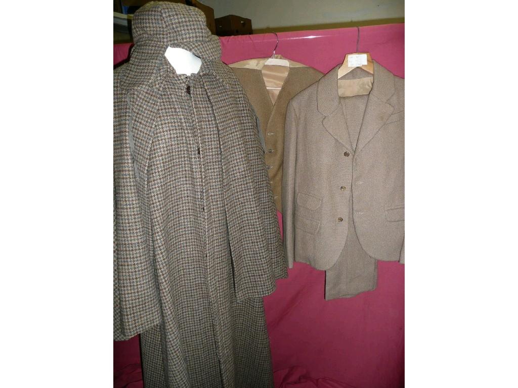 Appraisal: A Sherlock Holmes wool lounge suit chest with waistcoat Inverness