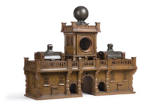 Appraisal: BUILDING-FORM WATCH HUTCH American late th-early th century cherry and