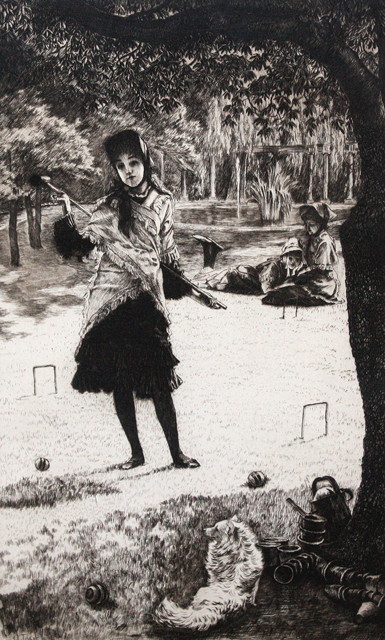 Appraisal: JAMES JACQUES TISSOT - Croquet etching x