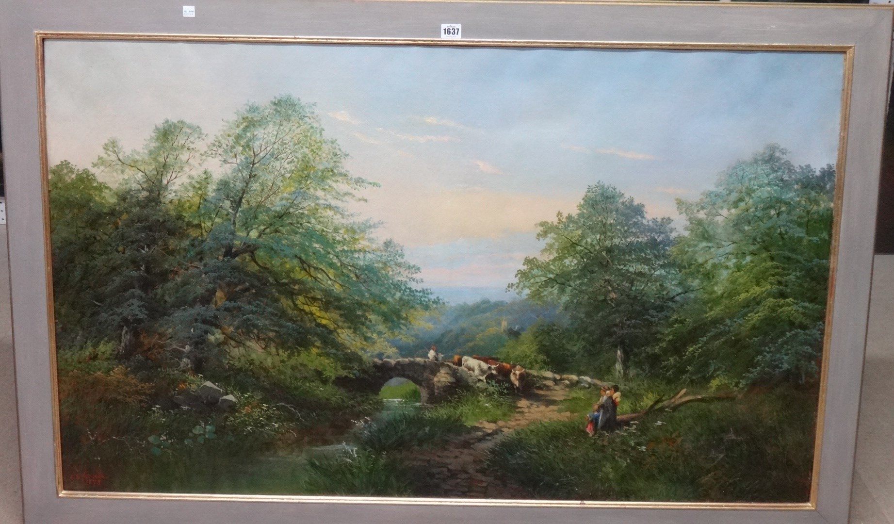 Appraisal: George B Yarnold fl - Figures and cattle by a