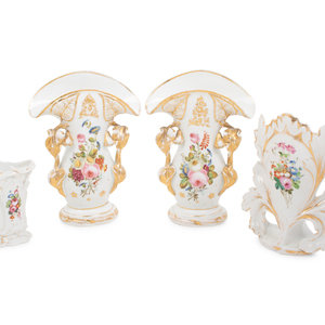 Appraisal: A Group of French Painted and Parcel Gilt Porcelain Articles