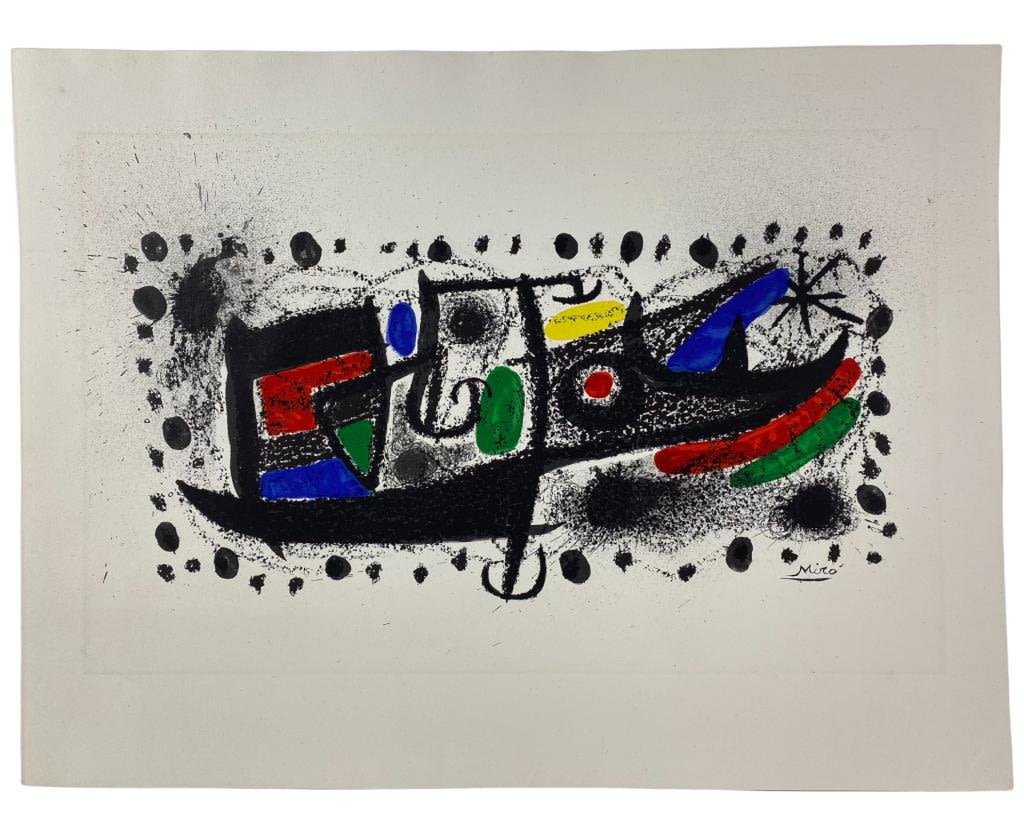 Appraisal: Vintage Miro Lithograph Und Katalonien Plate Signed Unframed x Sight