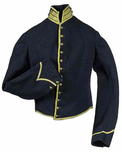 Appraisal: Civil War Shell Jacket Blue wool body trim in yellow