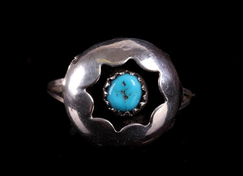 Appraisal: Navajo Sleeping Beauty Turquoise Silver Ring For your consideration is