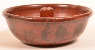 Appraisal: th Century Mottle Glazed Redware Pottery Turks Mold h x