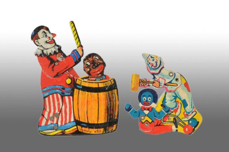 Appraisal: Lot of Tin Litho German Squeeze Toys Description s One