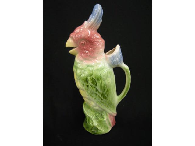 Appraisal: St Clements French Art Pottery Figural Parrot Pitcher tall signed