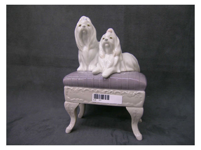 Appraisal: Lladro Porcelain Looking Pretty figurine pair of Maltese dogs with