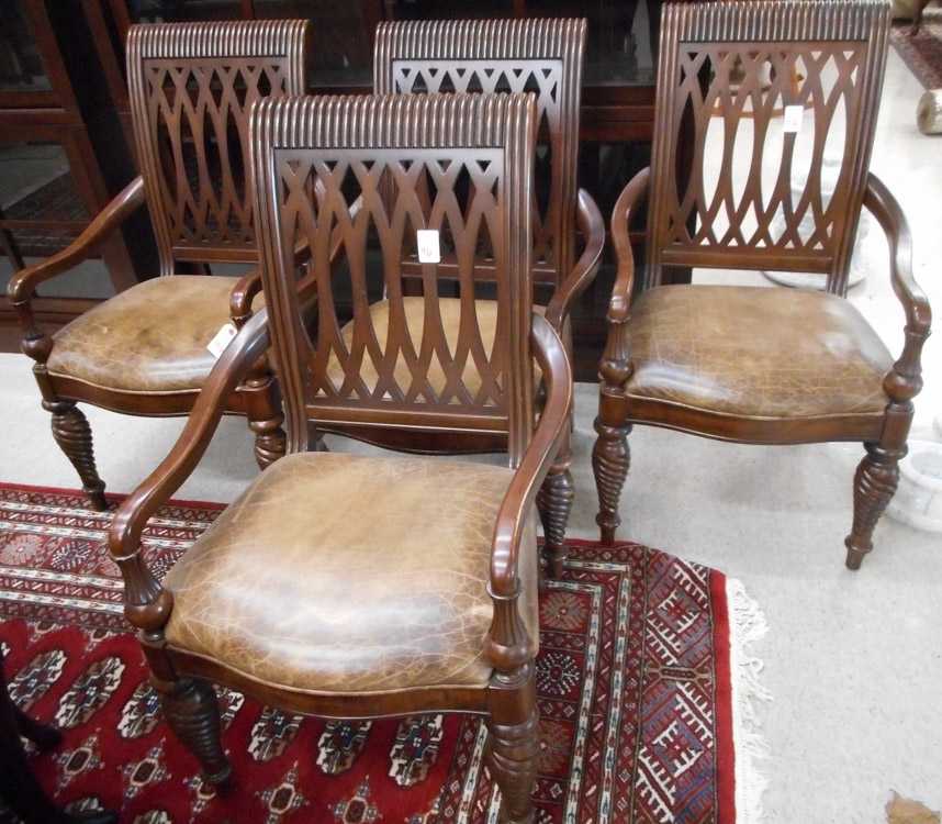 Appraisal: A SET OF FOUR MAHOGANY ARMCHAIRS Bernhardt Furniture Co Belmont