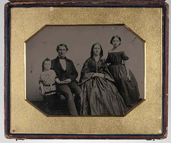 Appraisal: Cased Images Half Plate Ambrotype of a Family A half