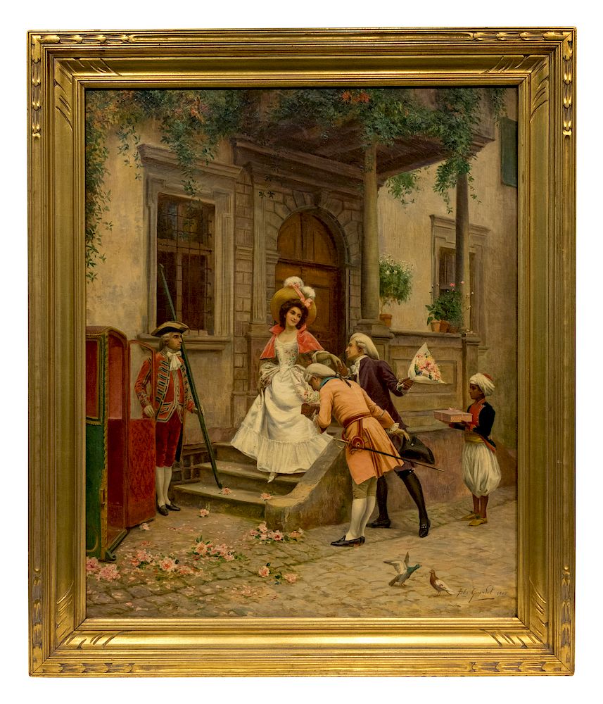 Appraisal: Jules Girardet Jules Girardet French - Oil on canvas Signed