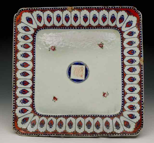 Appraisal: A CHINESE EXPORT SQUARE DISH made for the Armenian market