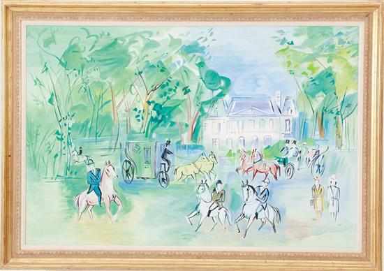 Appraisal: Raoul Dufy after French - PADDOCK oil on canvas framed