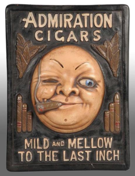 Appraisal: Embossed Chalkware Admiration Cigars Wall Sign Description Almost no wear