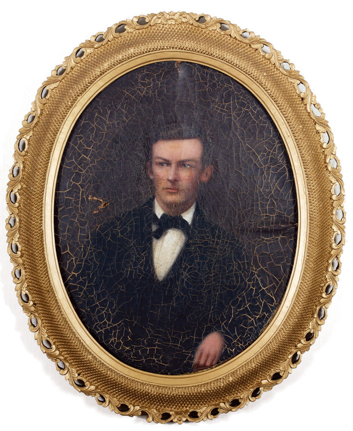 Appraisal: CHINA TRADE OVAL PORTRAIT OF JAMES E COOK - Oil