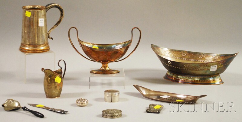 Appraisal: Six Small Silver Articles and Five Antique Sheffield Plate Items